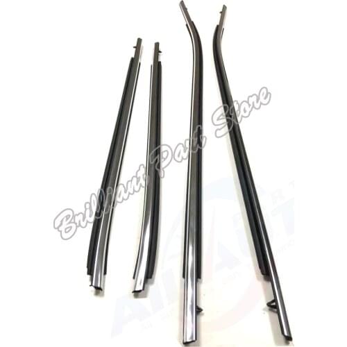 4X Front Rear Left Right Chrome Window Moulding Trims Weatherstrip Seal Belt For Camry 18-20