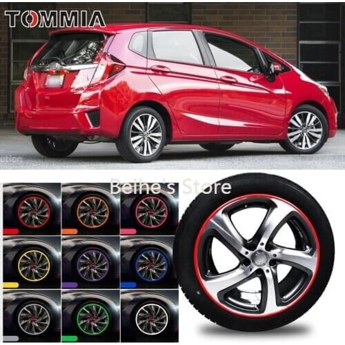 8M Car Wheel Hub Rim Edge Protector Ring Tire Strip Guard Rubber Decals For Honda Fit 2008-2019
