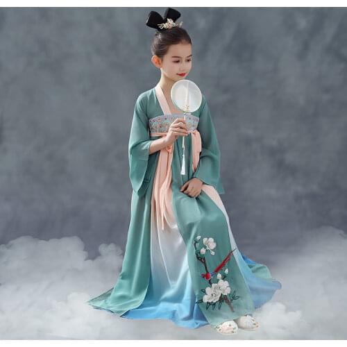 Kids Children Cosplay Costumes Lace Little Girl Fairy Princess Dress Tang Suit Kids Girl Hanfu Chinese Traditional Dress Cosplay