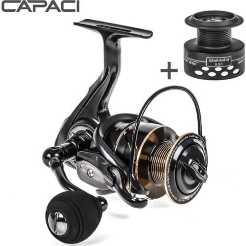 CAPACI Spinning Fishing Reel 1000-3000 Series 14LBS Drag 13+1BB 5.5:1 Metal Spinning Wheel With Extra Spool Fish Tools