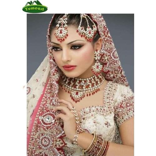 Indian Beauty Girl Woman 5D DIY Diamond Painting Cross Stitch Of Diamonds Embroidery Mosaic 30*40 For Living Bed Room Decor