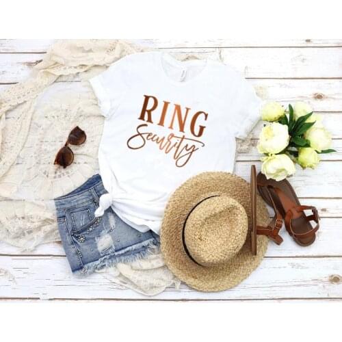 Ring Security Bearer Gift Security T-shirt Custom Wedding Aesthetic Female 100%Cotton O Neck shirt Casual Short Sleeve Top Tees
