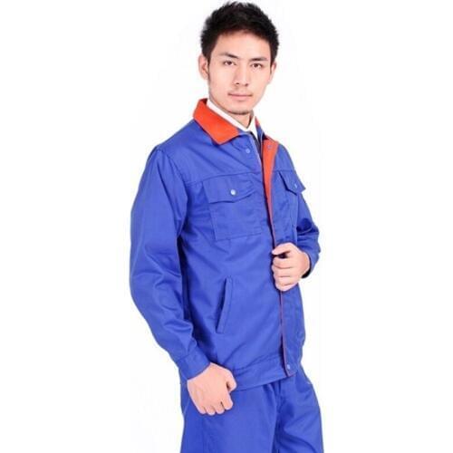 Blue With Orange Lapels Overalls Factory Clothes Engineering Clothes Suit Long-sleeved Suit And Set New 2021 Spring Autumn Work