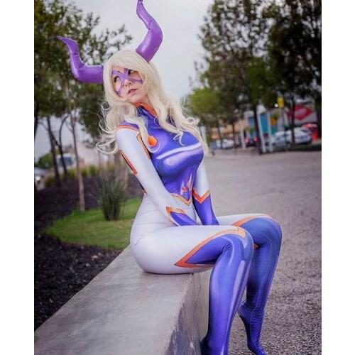 Mt. Lady Cosplay Costumes Superhero Halloween Bodysuit My Hero Academia Mount Lady Zentai Suit Women Girls Adults/Kids