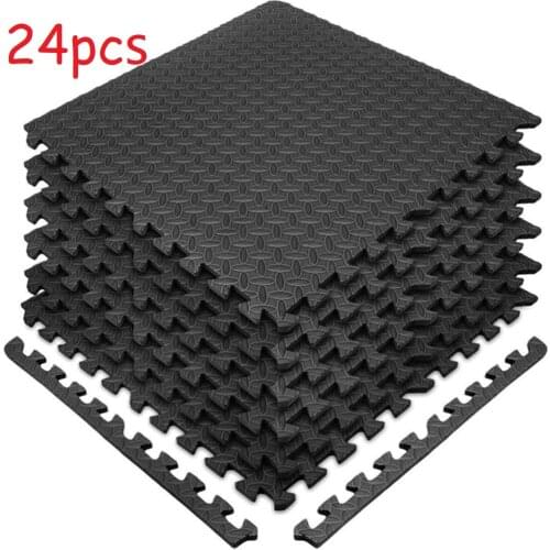 24Pc Home Gym Mat EVA Leaf Grain Floor Mats Splicing Floor Pads Patchwork Rugs Yoga Room Thicken Floor Cushion Fitness Equipment