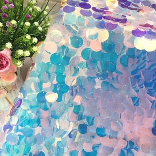 Laser Sequins Lace Sequined Gradient Fabric for Shot Background dress stage performance suit dancing cloth party drapery