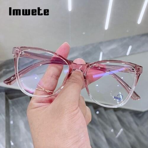 Imwete Fashion Gradient Womens Glasses Frame Men Anti-Blue Light Computer Spectacles Vintage Cat Eye Optical Eyewear