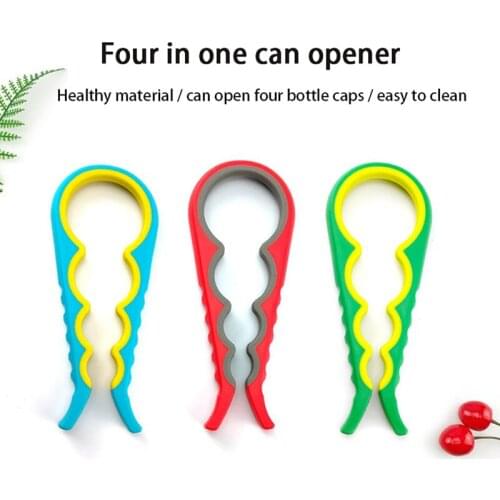 Brand new 1 piece 4 in 1 cap opener screw cap bottle opener can opener manual non-slip twist cap bottle opener kitchen gadget