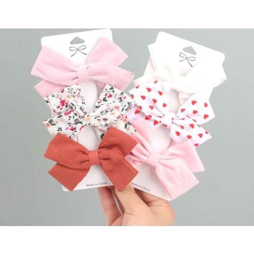 Oaoleer Boutique Grosgrain Ribbon Printed Bows With Clips For Kids Girls Children Handmade Hairpins Headwear Hair Accessories