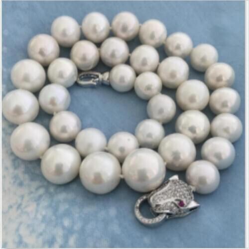 Classic round south sea 13-15mm white pearl necklace 18inch