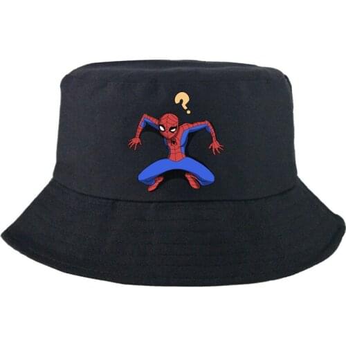 Disney Marvel Spiderman Harajuku Bucket Hat Reversible Graphic Fashion Panama Cap Harajuku Bob Hat For Man Women Fishing Hat