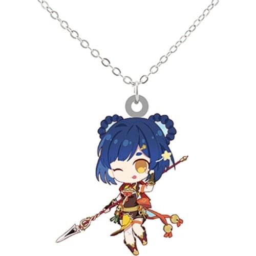 Hot Game Genshin Impact Acrylic Long Necklace For Women Men Figure Character PVC Art Ketting For Fans Friends Party Cosplay