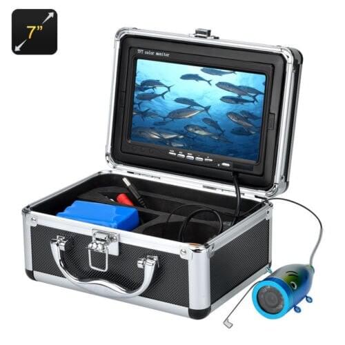 15m Professional Fish Finder Underwater Fishing Video Camera 7" Color HD Monitor 1000TVL HD CAM Lights Control