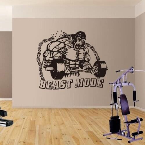 Gym Ability King Kong Fitness Gym Fitness Kettlebell Wall Sticker Fitness Room Motivational Vinyl Wall Decal Wall Decor