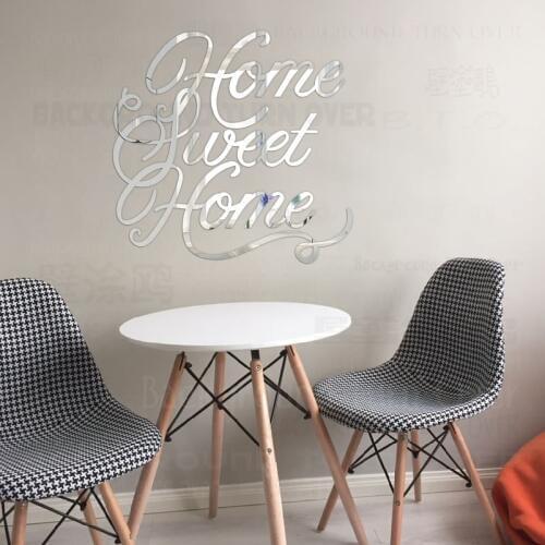 Mirror Wall Stickers Sticker Room Decoration For Home Decor Sweet Home Lettering Phrase House Quote Family Calligraphy R133