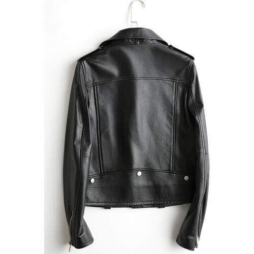 2020 Genuine Leather Jackets Women Short Bomber Motorcycle Cool Real Leather Coat Women chaqueta lana cuero mujer LX2164