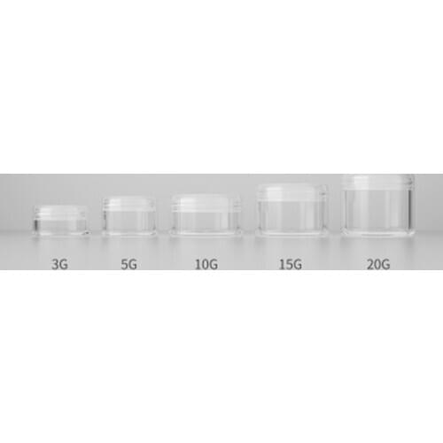 10 Pcs 3/5/10/15/20g Plastic Transparent Empty Makeup Jar Refillable Sample Bottles Travel Face Cream Lotion Cosmetic Container