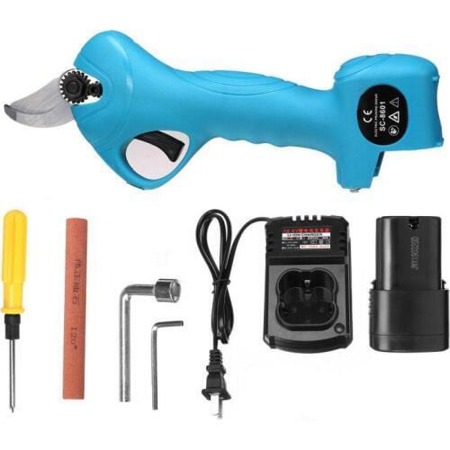 16.8V 500W Electric Pruner Li-ion Cordless 25MM Lawn Pruning Shear 1 Battery +1 Charger Anvil Bypass Branch Cutter Garden Tool