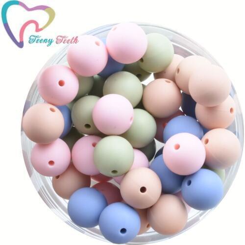 20 PCS Round Silicone Beads 9-15 MM Baby DIY Teething Beads Necklace Pacifier Chain Bracelet Teether Jewelry Accessories