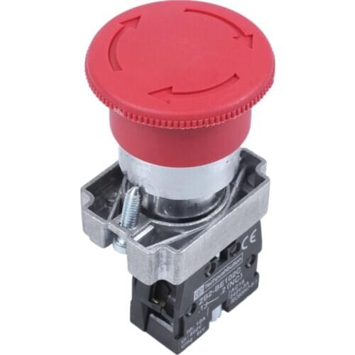 22mm NC Red Mushroom Emergency Stop Push Button Switch 600V 10A