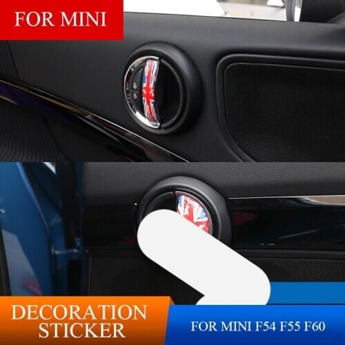 4Pcs 3D Epoxy 13 Color Car Door Interior Handle Stickers Badge Car Styling For MINI Cooper F54 F55 F60 Jcw Car Accessories