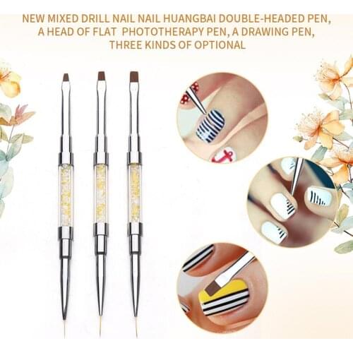 50% Hot Sale UV Gel Polish Nail Brush Pen Drawing Liner Rhinestone Stud Picker Manicure Tool