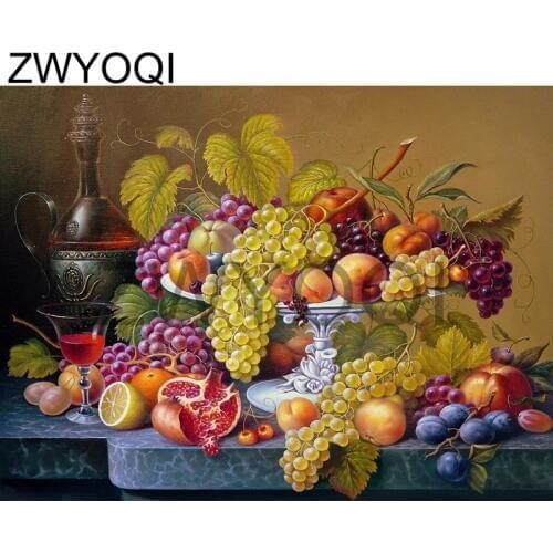 5D DIY Diamond embroidery Full Round Diamond mosaic grape lemon Full Square Diamond painting Cross stitch fruit grape apple