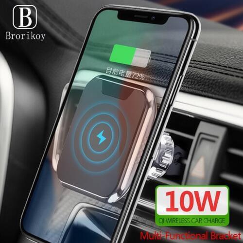 Qi Car Wireless Charger for Samsung S8 S9 S10 Note 8 iPhone Xs Max XR Game Desktop Wireless Fast Charging Portable Holder