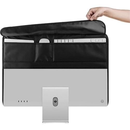 For IMac24 Inch PU Leather Dust Cover For Apple IMacComputer Protector LCD Screen Protective Case Dustproof Sleeve With Pocket