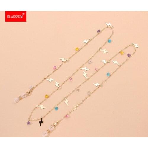 Women Sunglasses Chains Lightning Pendant Mask Chains Holder Anti-lost Face Mask Lanyard Eyeglass Holder Cord Sunglass Strap