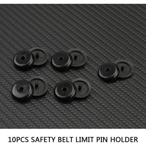 5pcs Car Safety Seat Belt Stopper Retainer Spacing Limit Buckle Clip Auto Safety Belt Stop Button Black Universal Belt Stopper