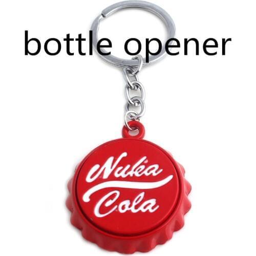 Game Nuka Cola botter opener keychain Keyring Pendant Pip Boy Jewelry Gift For Car Key Holder Friendship Accessories