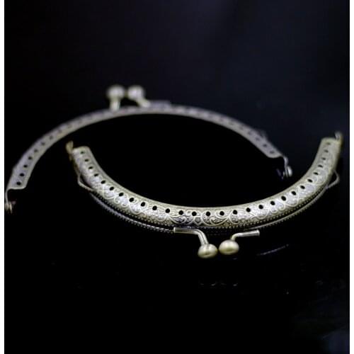 Classic Bronze Tone Arch Metal Purse Frame Kiss Clasp Buckle 10.5cm DIY Handbag Handle With Sewing Holes Luggage Accessories