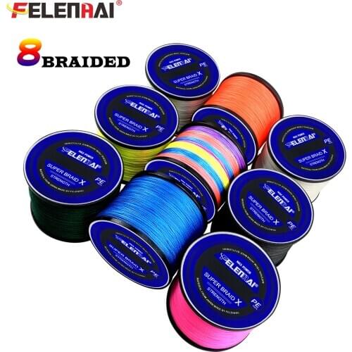 FELENHAI 8 Strands 300M 500M Multicolor Braided Fishing Line Sea Saltwater Carp Feeder Surf Boat Fishing Weave 100% PE 20-100lbs