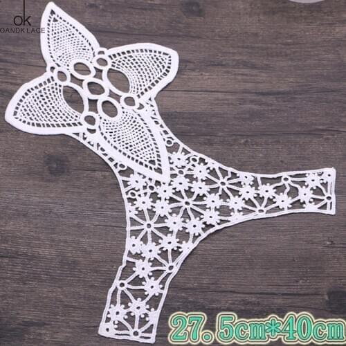 HOT whither cotton embroidery flower lace collar Fabric Sewing Applique DIY guipure dubai ribbon trim neckline wedding decor