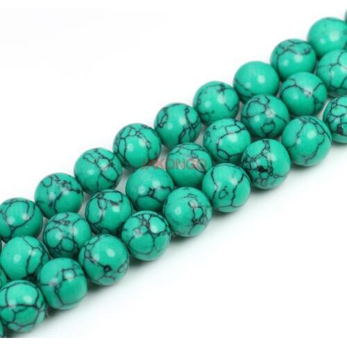 Hot 4MM 6MM 8MM 10MM Created Green Stone Round Loose Beads For Making Bracelet Necklace DIY Handmade Jewelry