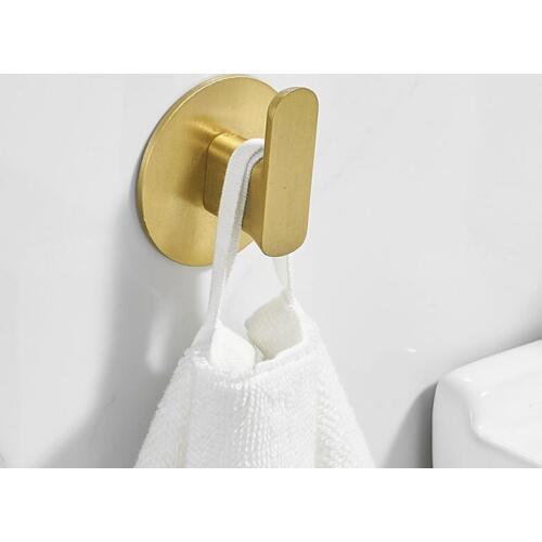 Brushed Gold Bathroom Clothes Cabinet Closet Hooks Space Aluminum Wall Mounted Door Hook Hanger Bathroom Accessorie