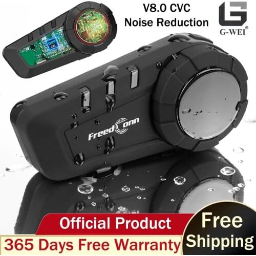 KY Pro Motorcycle Intercom Helmet Headset Motocross 6 Riders 1000M Group Bluetooth 5.0 FM Radio Waterproof Racing Car Interphone