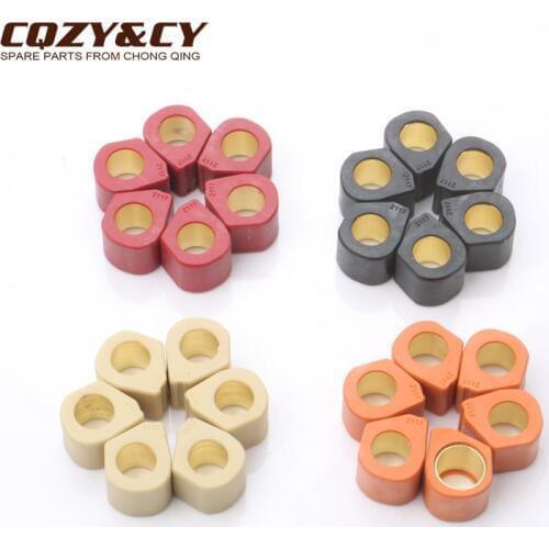 6PC Polygon Roller Set Sliders 21x17mm 9g 11.5g 13g 14g for Aprilia Atlantic 125 200 250 300ie Carnaby 250ie Sport City 200cc