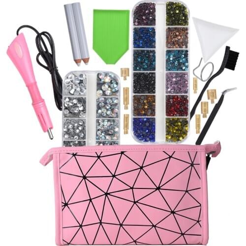 EU/US 7200pcs+Tools Hot Fix Rhinestones Set/Crystal Glass Hotfix Rhinestone Hotfix Applicator Iron-on Wand Strass Rhinestone Set