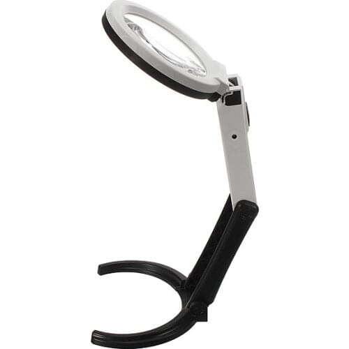 10 LED Lighting Desk Handheld Lamp With 2.5X 8X Magnifier