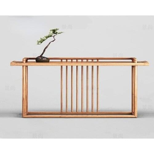 Zq New Chinese Style Solid Wood Console Simple a Long Narrow Table Modern Chinese Style Villa Altar