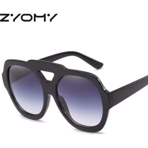 Q Double Beam Big Box Clear Lens Driving Glasses Oversized Colorful Brand Designer Classic Men Women Sunglasses Oculos de sol