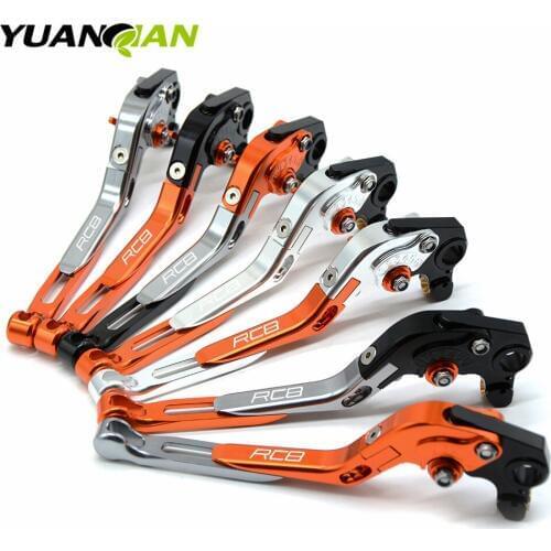 FOR RC8 LOGO Orange Motorcycle aluminum Adjustable Foldable Lengthening brake clutch levers for RC8 / R RC8 2009-2016 2015