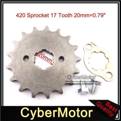 Motorcycle Front Engine Chain Sprocket Gear 420 17 Tooth 20mm For 50cc-160cc Chinese Pit Dirt Bike 4 Wheeler ATV Quad