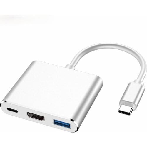 Type-C to HDMI-Compatible USB 3.0 PD HUB Aluminum USB C 3.1 Converter Adapter For Macbook