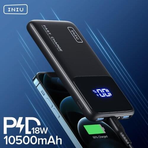 INIU PD 18W Power Bank 10500mAh Fast Charging Portable Charger Powerbank External Battery Pack For iPhone 12 11 Xiaomi 10 Huawei