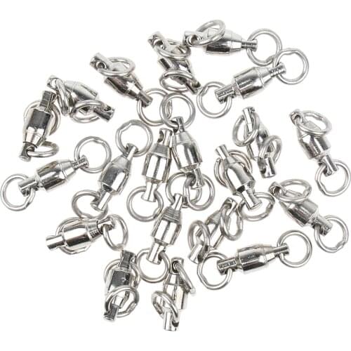 20pcs Ball Bearing Swivel Split Rings For Saltwater Sea Fishing Heavy Duty