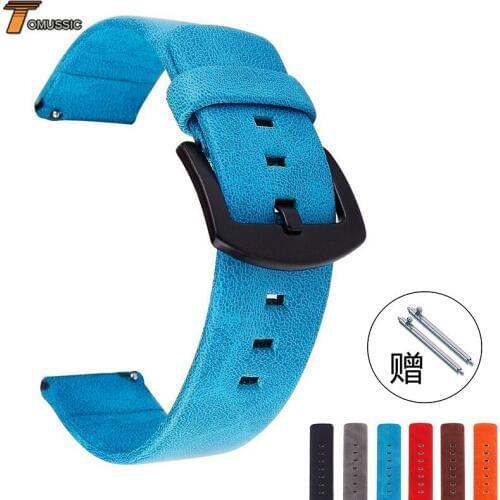 18mm 20mm 22mm 24mm Retro Leather Watch Band Women Men Genuine PU Leather Watch Strap Classical Metal Buckle Wrist Belt