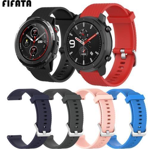 FIFATA 22MM Silicone Texture Replacement Strap For Huami Amazfit Stratos3 Smart Watch For Amazfit GTR 47MM Wristband Accessories